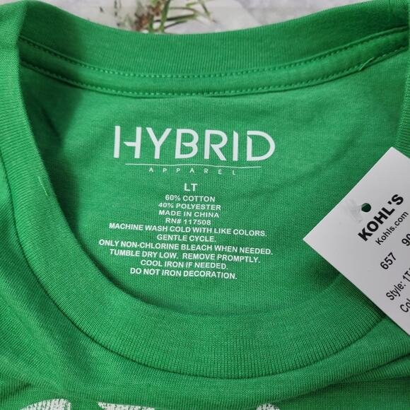 NWT Working on My Santa Bod Green T-shirt size LT (Tall) - Picture 4 of 7